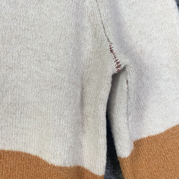 Pinque Long Sleeve Sweater Fall Block Colors Women S Rolled Hems - Picture 5 of 11